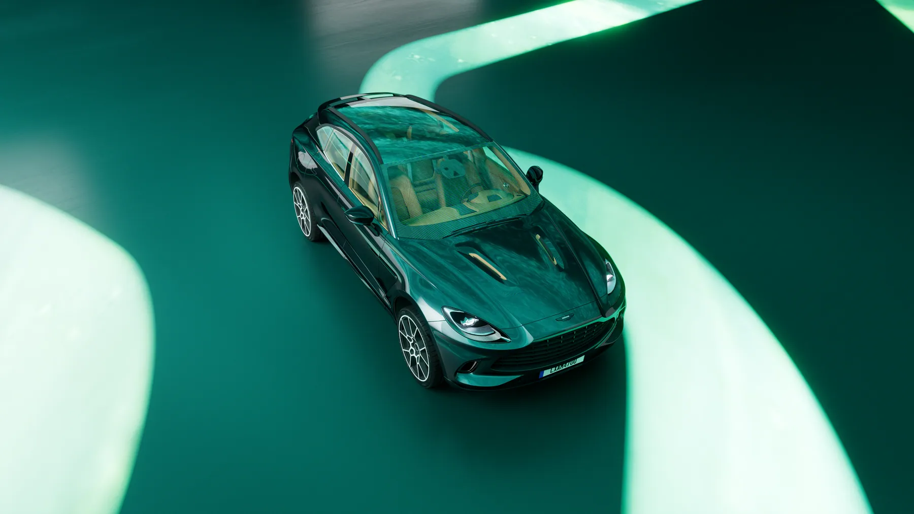 Bản render Aston Martin DBX chưa gắn chữ và logo