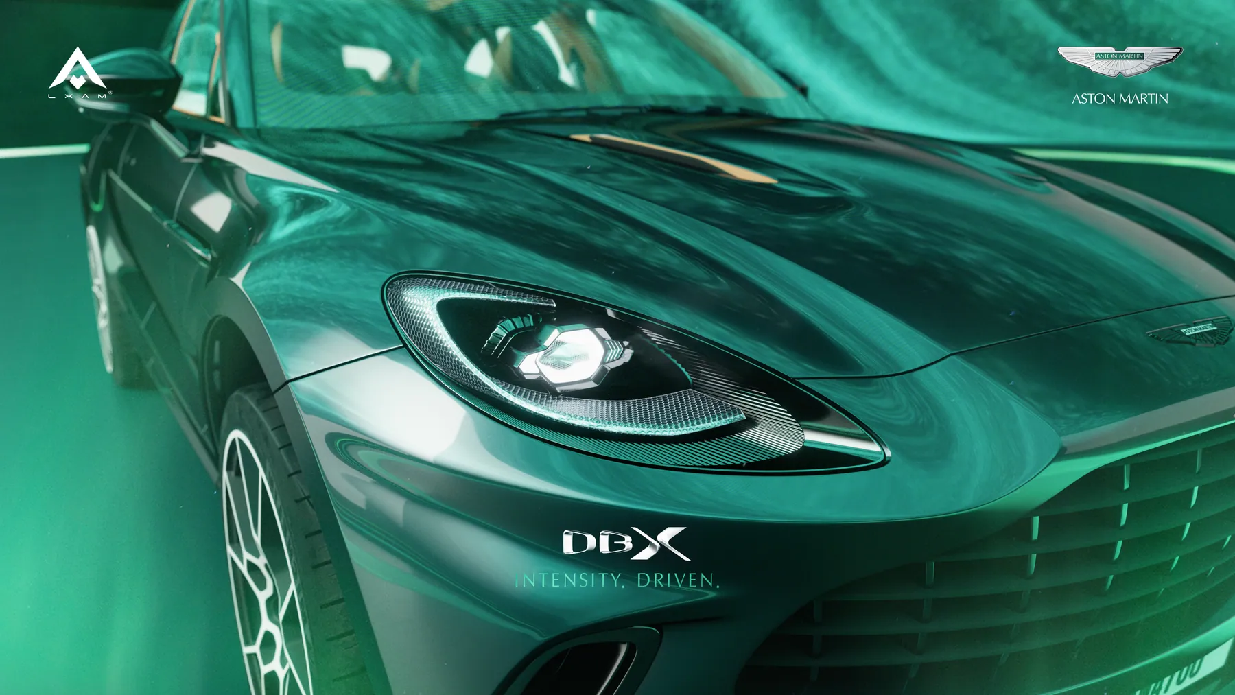 Cận cảnh đèn trước và mâm xe Aston Martin DBX