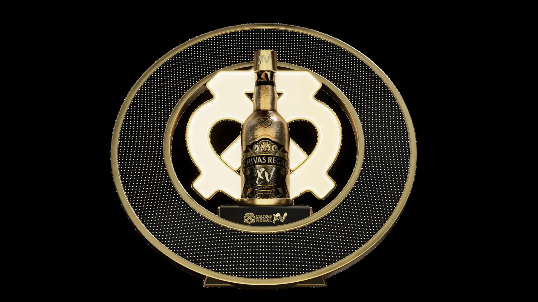 Khay ritual serve Chivas Regal 15 vòng hai với mặt lưới