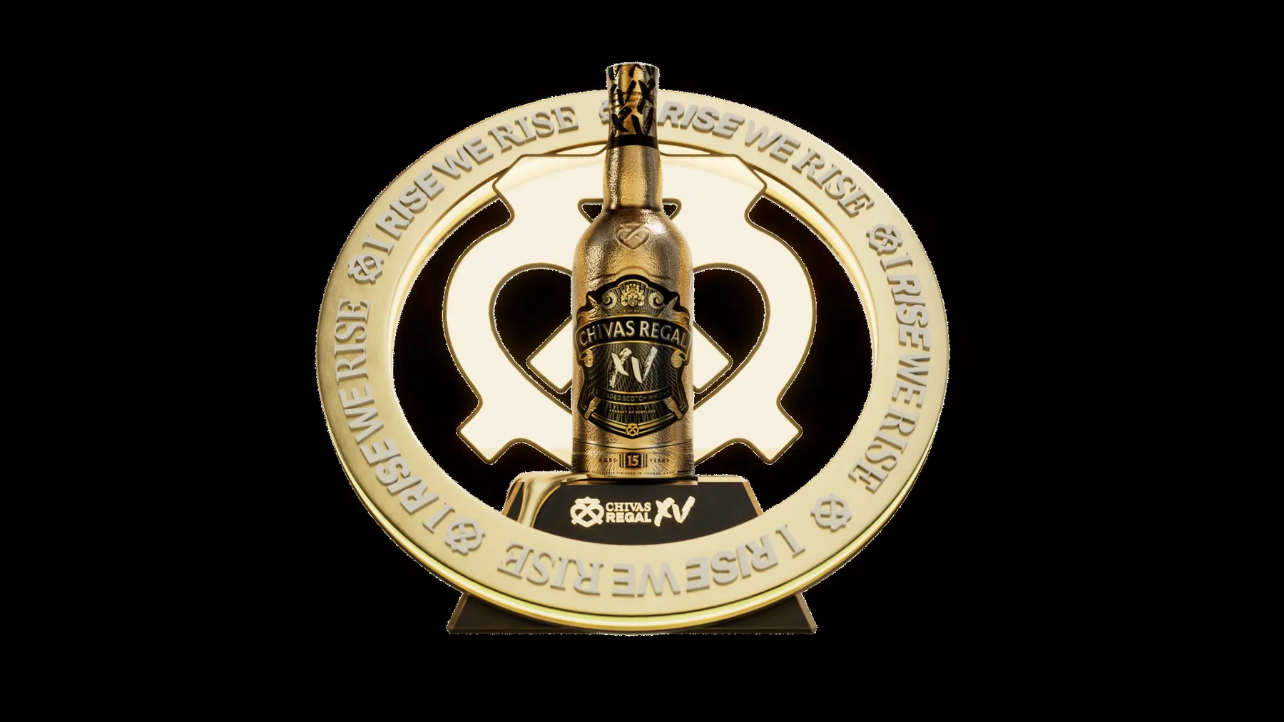 Khay ritual serve Chivas Regal 15 dạng vòng tròn vàng