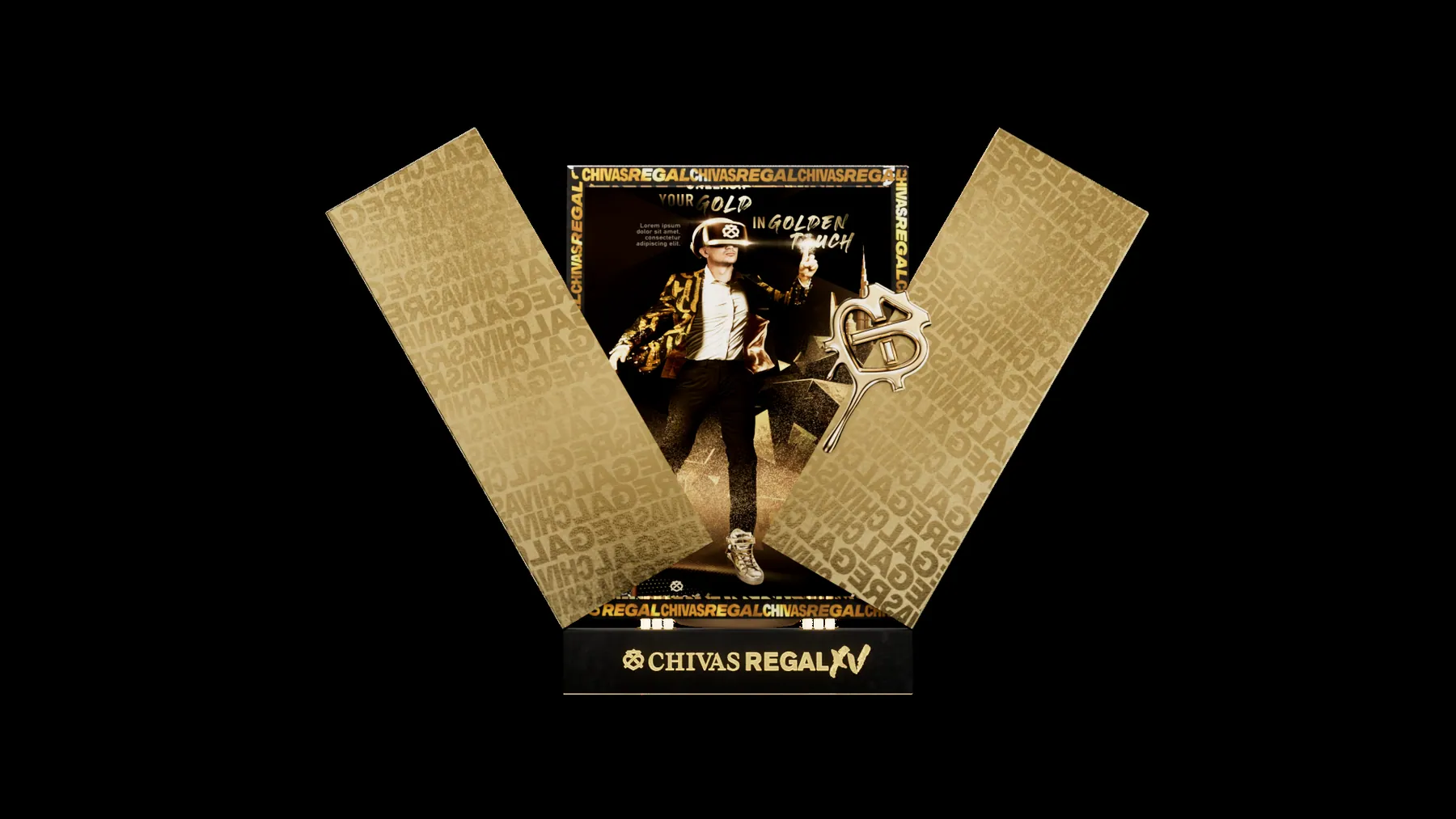 Mặt sau tent card Chivas Regal 15 khi mở
