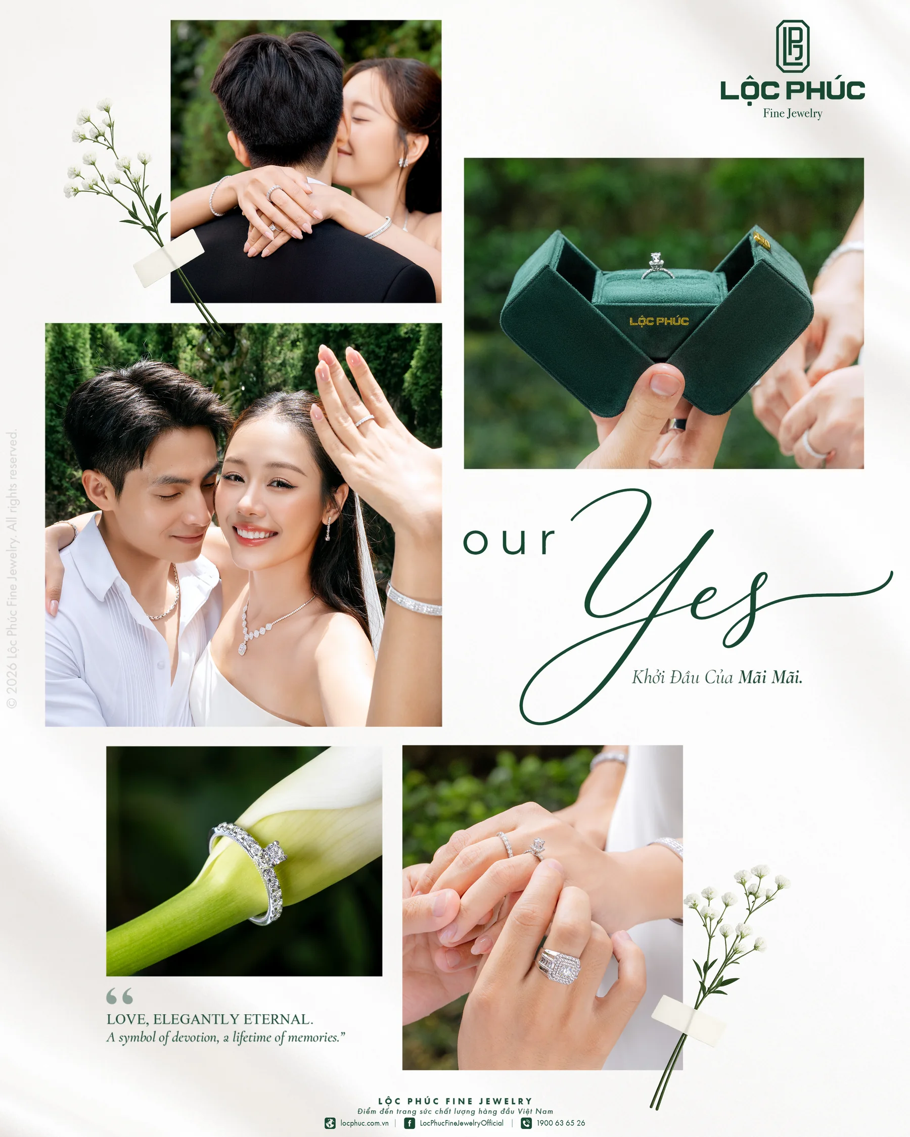 Bộ hình concept Our Yes của Lộc Phúc, các khung ảnh đôi lứa và hộp nhẫn cầu hôn màu xanh lục