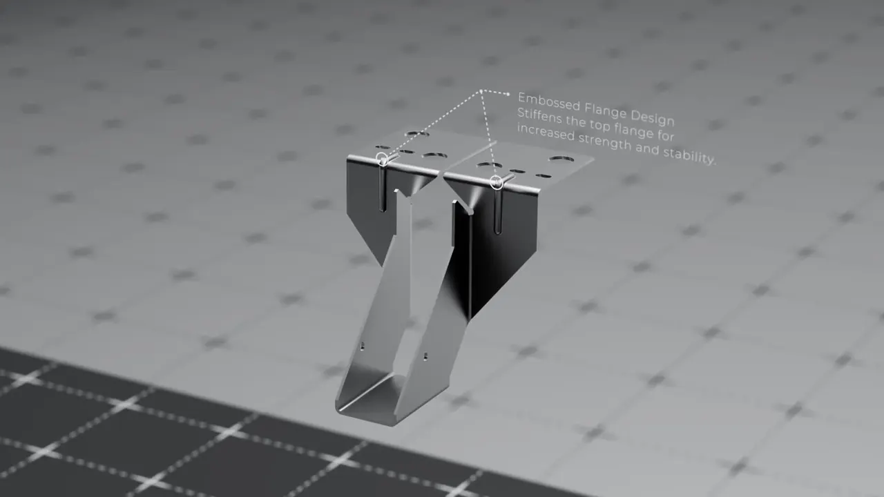 Khung hình mở đầu TVC JHM Masonry Hanger, dựng và render 3D bằng Blender