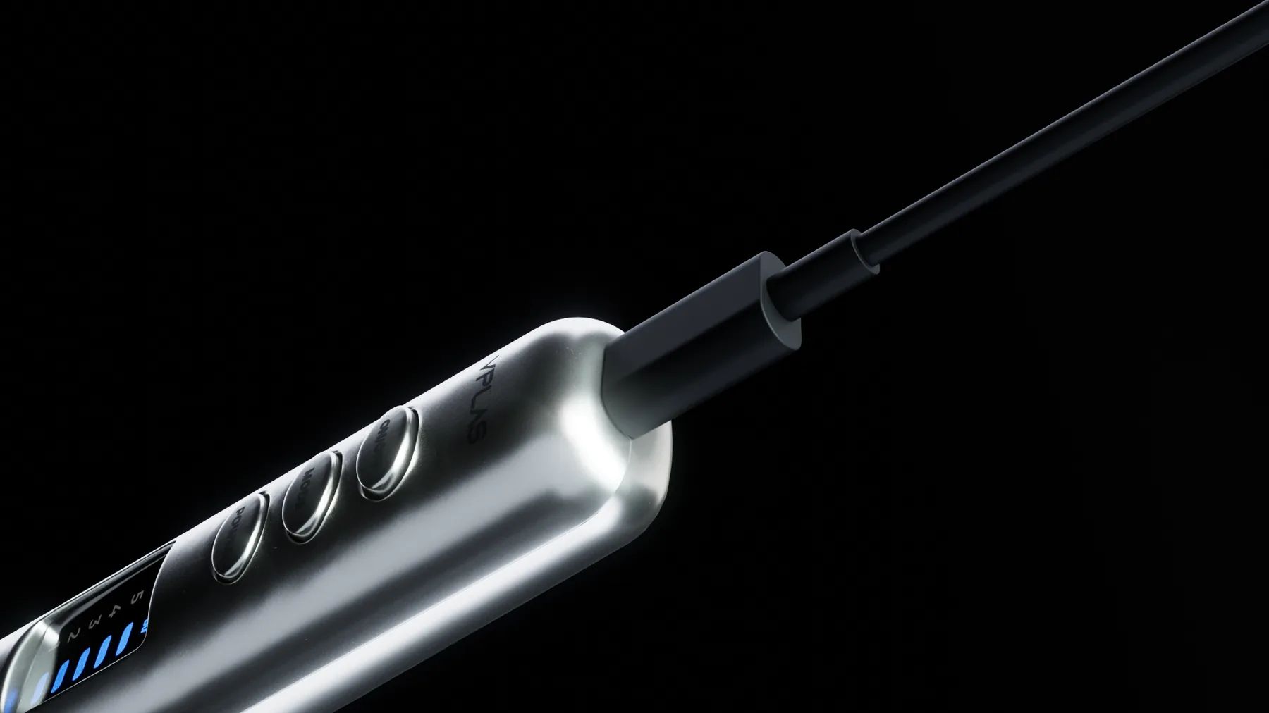 Cận cảnh cổng sạc USB-C và đèn báo trên thân máy